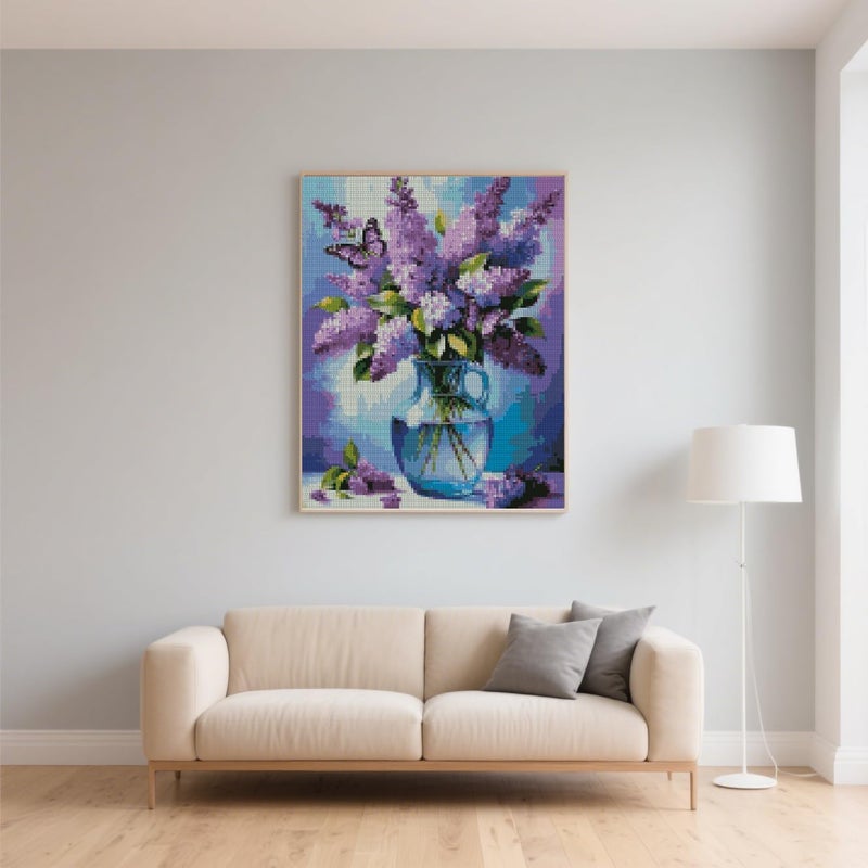 TaeYsck Flowers Stamped Cross Stitch Kits - Vase Floral Needlepoint Counted Cross Stitch Kits for Beginners Adults Butterfly Patterns Crossstitching Dimensions Embroidery Kits Arts and Crafts - Image 2
